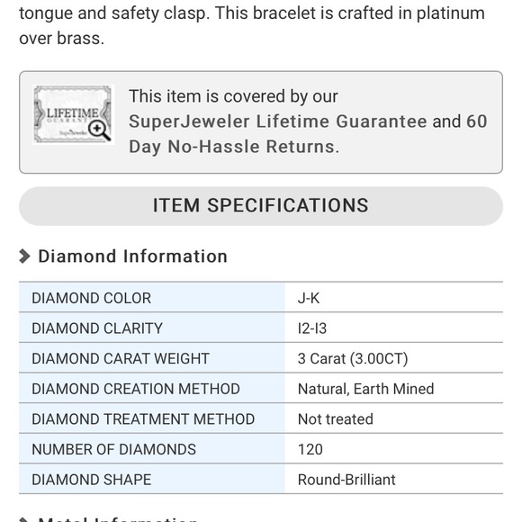 COPY - 3 carat real earth mined diamond bracelet - Picture 4 of 4